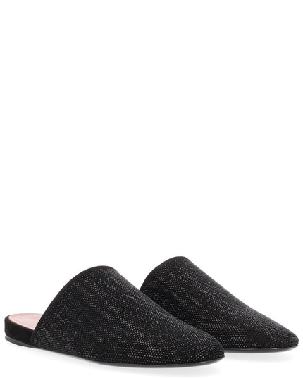 LEATHER SLIPPER WITH RHINESTONES