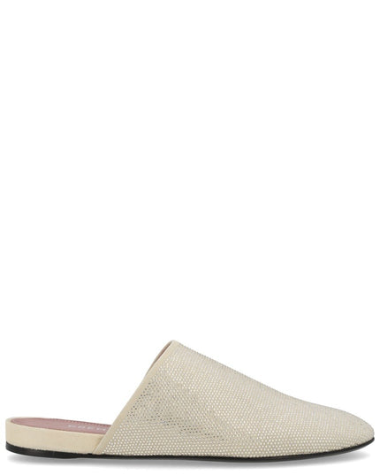 LEATHER SLIPPER WITH RHINESTONES