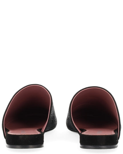 LEATHER SLIPPER WITH RHINESTONES