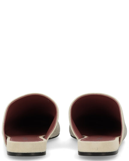 LEATHER SLIPPER WITH RHINESTONES