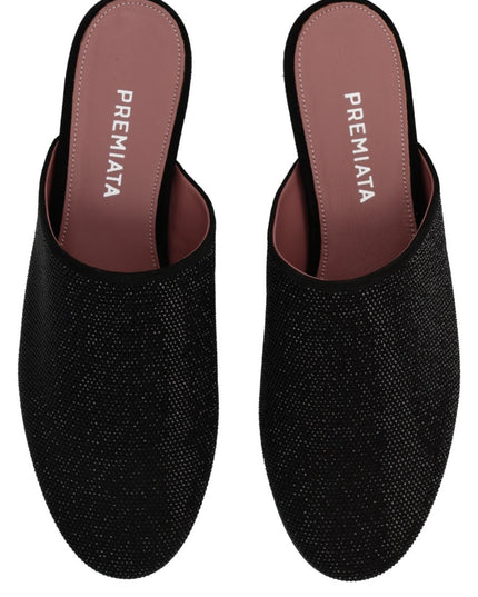 LEATHER SLIPPER WITH RHINESTONES