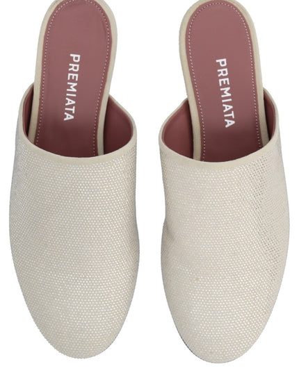 LEATHER SLIPPER WITH RHINESTONES