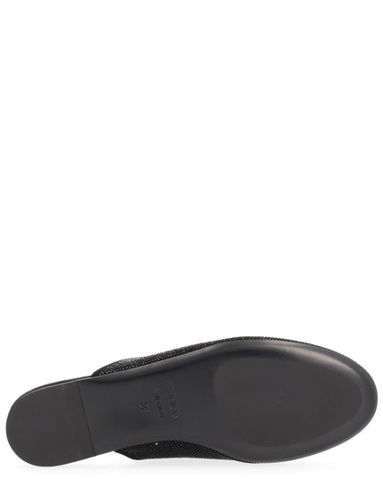 LEATHER SLIPPER WITH RHINESTONES