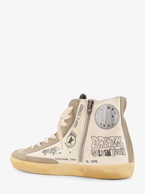 Leather sneakers with all-over Francy Journey print