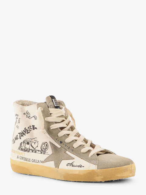 Leather sneakers with all-over Francy Journey print