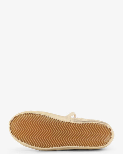 Leather sneakers with all-over glitter detail