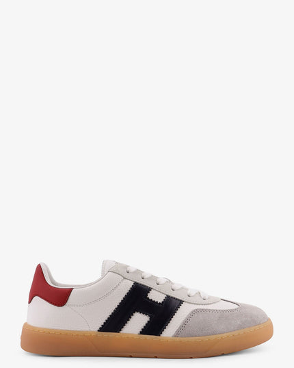 Leather sneakers with suede inserts