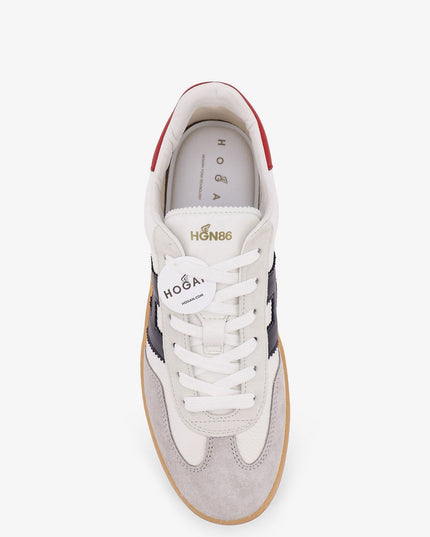 Leather sneakers with suede inserts