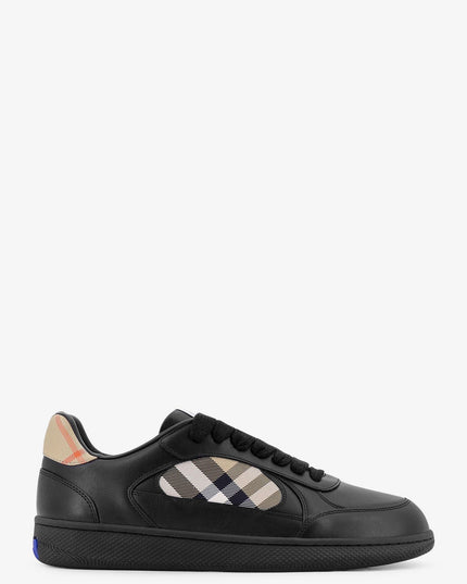Leather sneakers with Traditional Check inserts