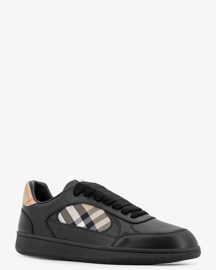 Leather sneakers with Traditional Check inserts