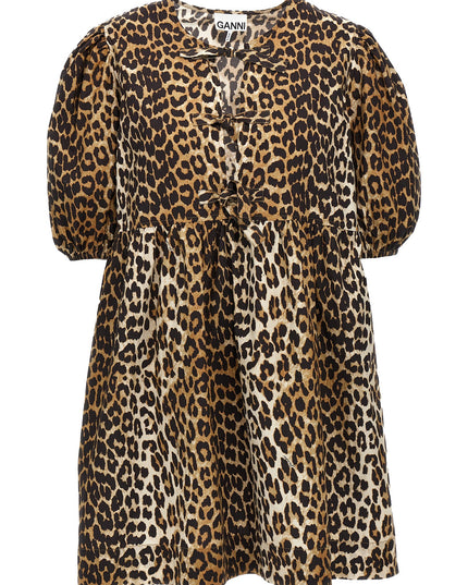 Leopard poplin dress