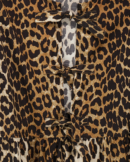 Leopard poplin dress