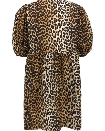 Leopard poplin dress
