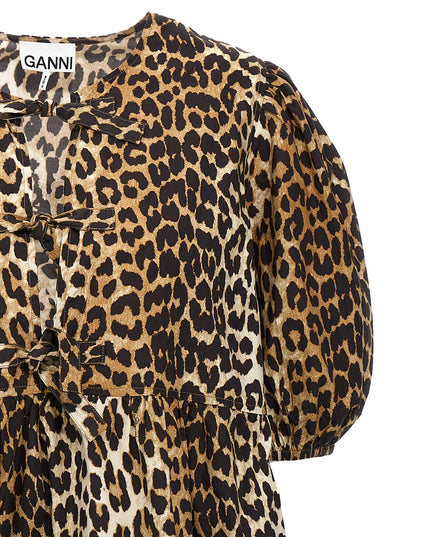 Leopard poplin dress