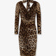 Leopard print short charmeuse dress