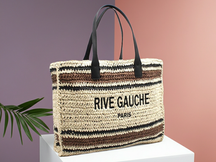 CROCHET Striped Tote Bag RIVE GAUCHE