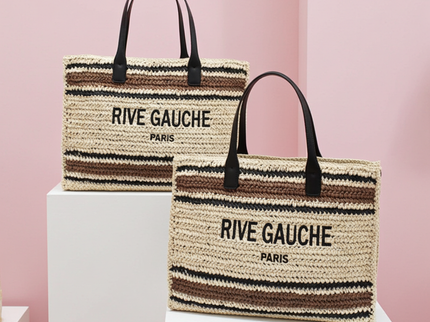 CROCHET Striped Tote Bag RIVE GAUCHE