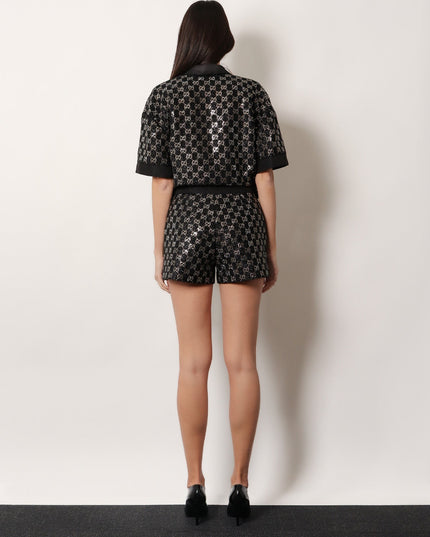 Lightweight Lamé Wool Tweed Shorts