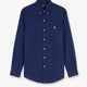 Linen shirt with embroidered logo on the front