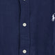 Linen shirt with embroidered logo on the front