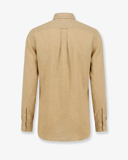 Linen shirt with logo embroidery