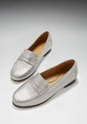 Penny Loafers – Titanium Metallic Leder | Ledersohle