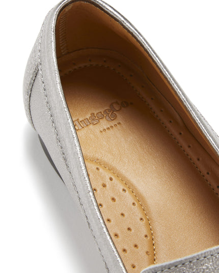Penny Loafers – Titanium Metallic Leder | Ledersohle