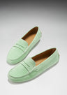 Penny Driving Loafers – Lagoon Green Wildleder