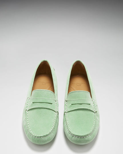 Penny Driving Loafers – Lagoon Green Wildleder