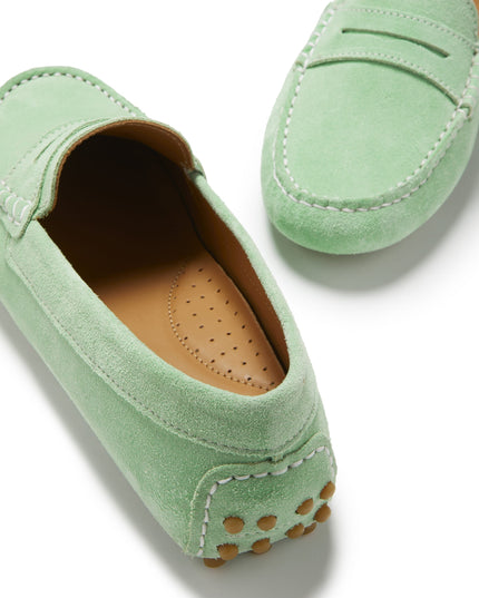 Penny Driving Loafers – Lagoon Green Wildleder