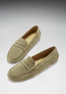 Hugs & Co. Penny Driving Loafers – Truffle Wildleder