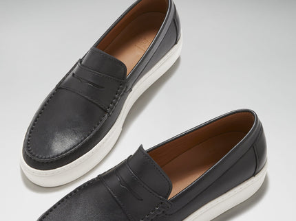 Slip-on Sneaker Loafers, black leather