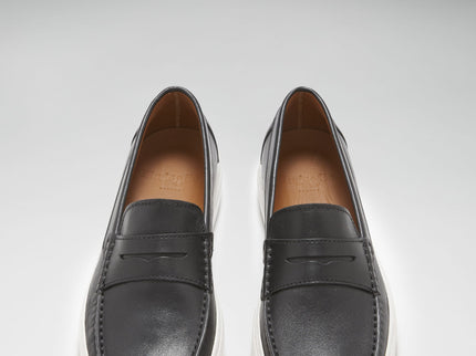 Slip-on Sneaker Loafers, black leather