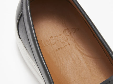 Slip-on Sneaker Loafers, black leather