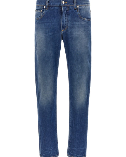 Logo embroidery jeans
