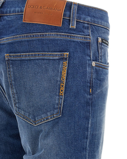 Logo embroidery jeans