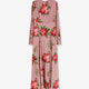 Long silk dress with Bouquet Rose print