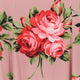 Long silk dress with Bouquet Rose print