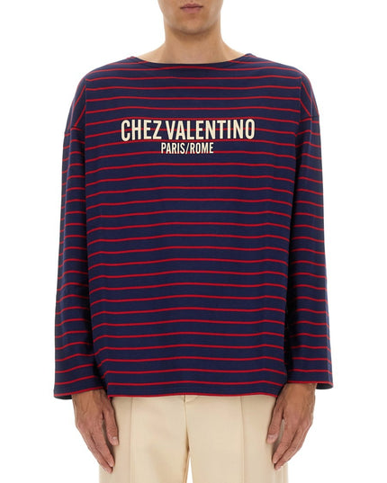 LONG SLEEVE T-SHIRT WITH "CHEZ VALENTINO" PRINT