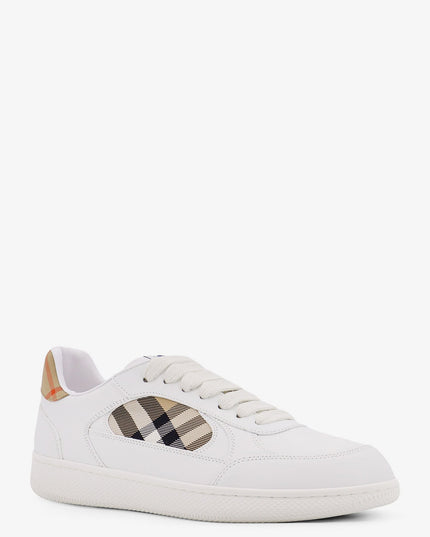 Low-top leather sneakers with Check inserts