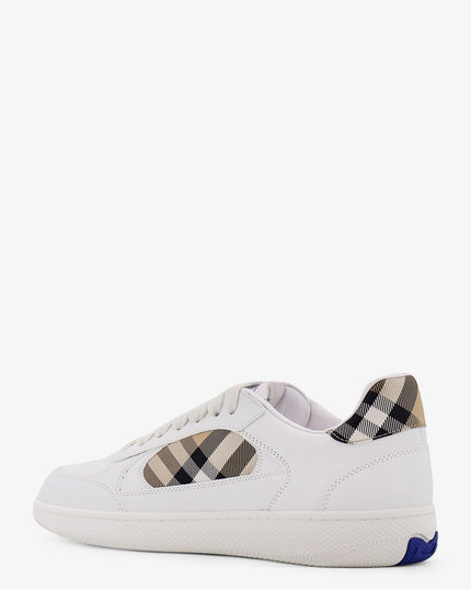 Low-top leather sneakers with Check inserts