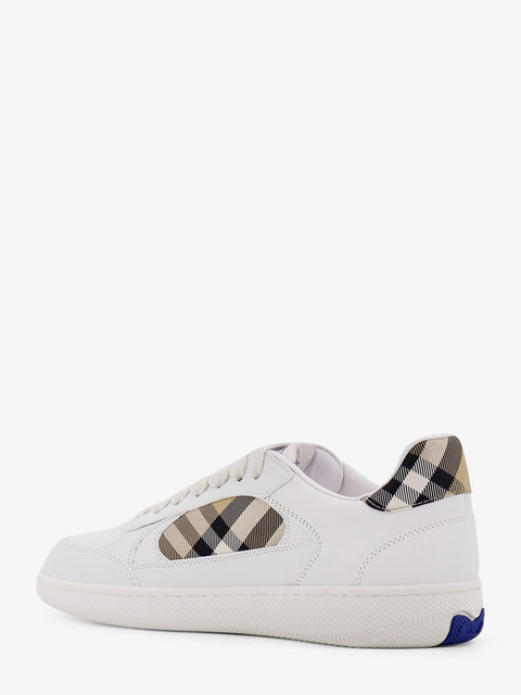 Low-top leather sneakers with Check inserts