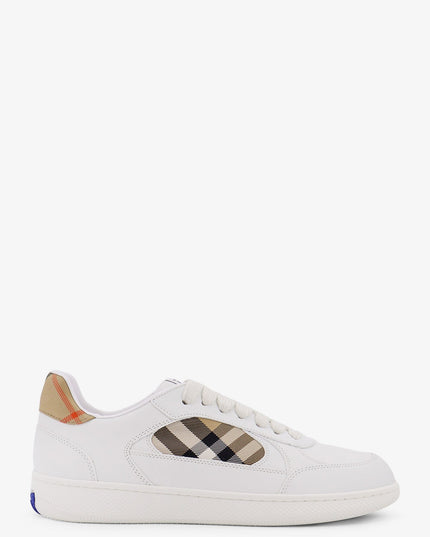 Low-top leather sneakers with Check inserts