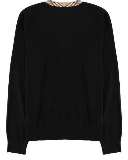 MAGLIA IN LANA MERINO CON SCOLLO "CHECK"