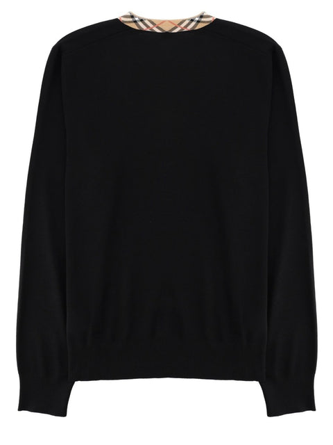 MAGLIA IN LANA MERINO CON SCOLLO "CHECK"