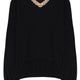 MAGLIA IN LANA MERINO CON SCOLLO "CHECK"
