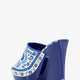 Maiolica print shiny leather sandals
