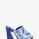 Maiolica print shiny leather sandals