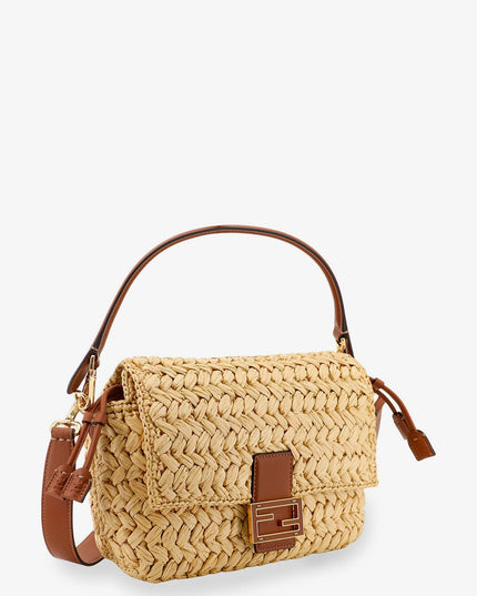 Mamma Baguette Medium raffia crossbody bag