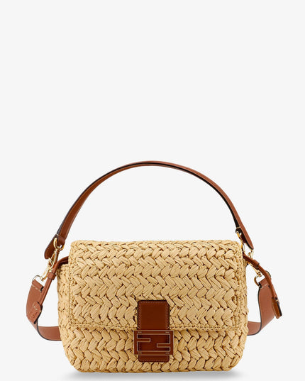 Mamma Baguette Medium raffia crossbody bag